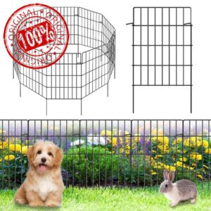 25 Pack Decorative Garden Fence Metal Wire Rustproof Animal Barrier No Dig Fence Easy Assembly Patio Yard Seedlings Protection Fencing Border Black