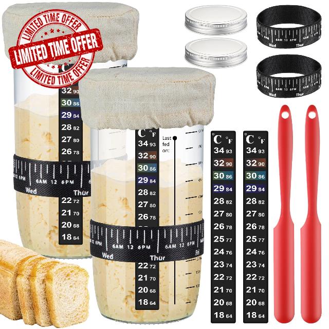 Enhon 2 Pack Sourdough Starter Kits