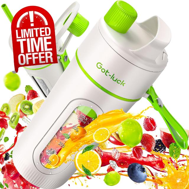 Portable Blender for Shakes and Smoothies with 12 Oz Mini Blender Cup and Travel Lid