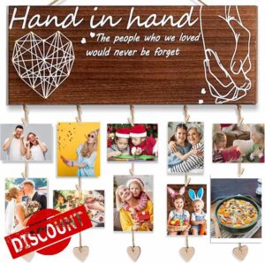 ThxMadam Hanging Photo Display Wall Decor DIY Wall Decor Hanging Picture Holder 15.7x5 Inches