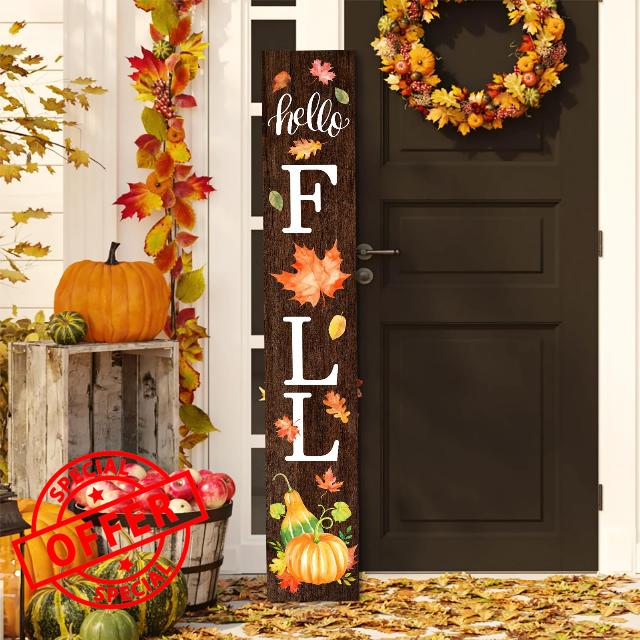 Hello Fall Welcome Sign for Front Porch Standing