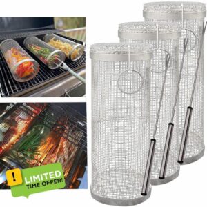 Oylyoyea Rolling BBQ Basket BBQ Accessories