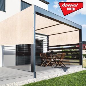 Upgraded Pergola Shade Cover- 95% Sun Shade Cloth with Grommets for Pergola Porch- Durable Anti-UV Pergola Replacement Canopy Shade Tarp Mesh Tarp for Patio Carport Backyard Garden