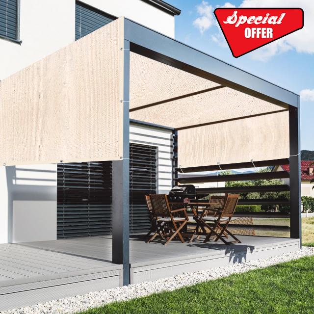 Upgraded Pergola Shade Cover- 95% Sun Shade Cloth with Grommets for Pergola Porch- Durable Anti-UV Pergola Replacement Canopy Shade Tarp Mesh Tarp for Patio Carport Backyard Garden