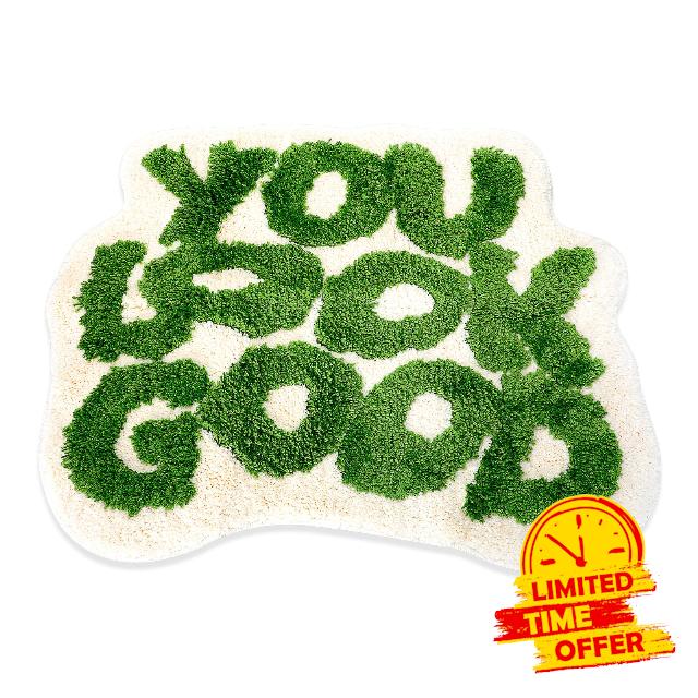 You Look Good Bath Mat Green Bathroom Blush Cute Funny Bathroom Rugs for Girls Bathroom Decor