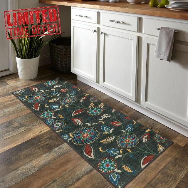 Lahome Floral Washable Kitchen Runner