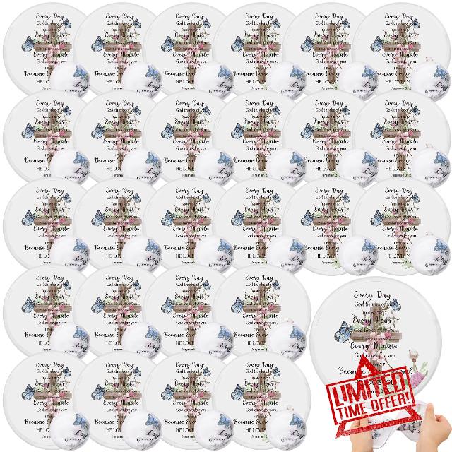 Tradder 50 Pcs Religious Church Fans Folding Hand Fans Wedding Fans for Guests Decorative Foldable Fan Hand Collapsible Hand Fan for Women Outdoor Church Services Summer Christian Gifts (Cute)
