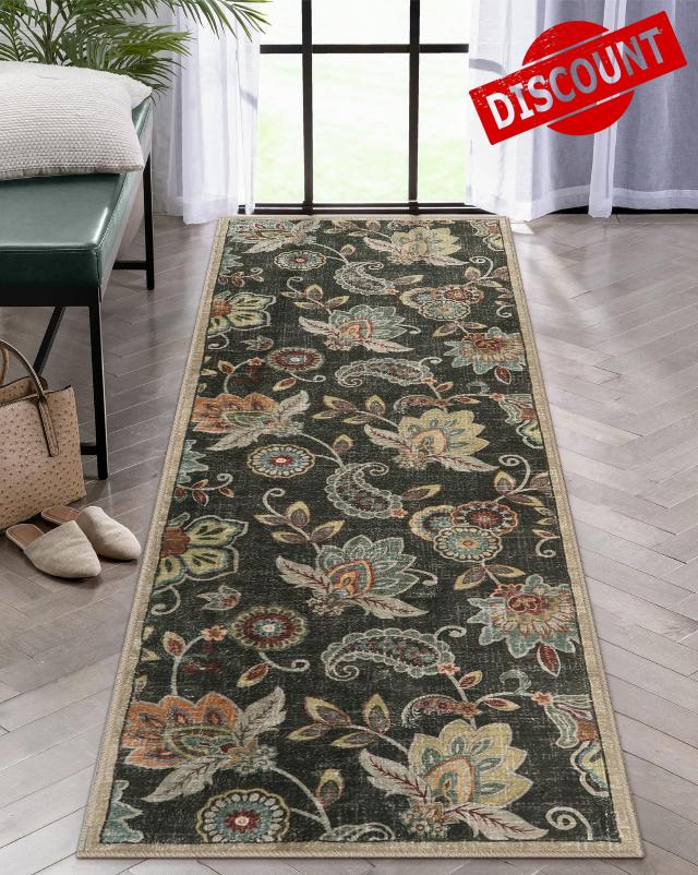 Morebes Floral Rug Runners for Hallways 6 Feet Non Slip