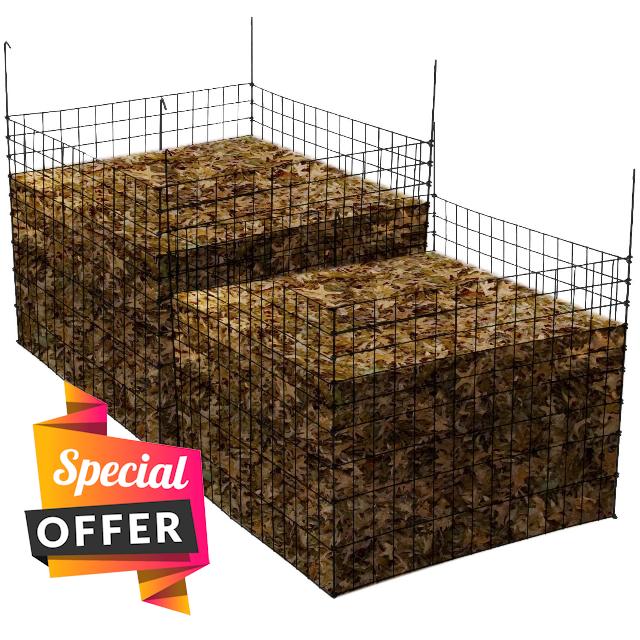 Hicarer 2 Pack Garden Wire Compost Bin 30 x 24 Inch Heavy Duty Composting Bin Large Outdoor Compost Bin Container for Home Garden Leaves Fast Creation of Fertile Soil Grounds Garden Bed Fencing