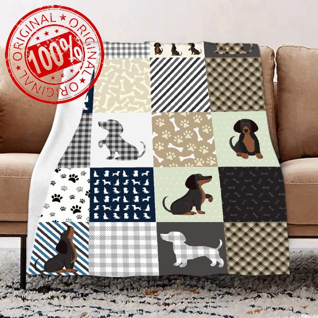 Mokukenren Dachshund Blanket Dachshund Gifts for Women Cute Wiener Dog Lightweight Cozy Flannel Fleece Throw Blanket Dachshund Decor 50"x40"