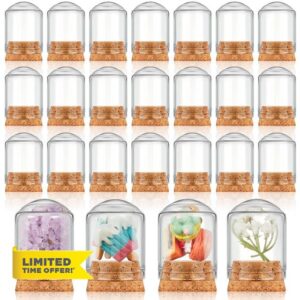 Barydat 50 Pcs 15ml Bell Cloche Dome Display Glass Jar with Cork 1.18 x 1.57'' Mini Glass Bottles Mini Terrarium Glass Decoration Case Storage Jar Container for Home Party Wedding Flower DIY Gift