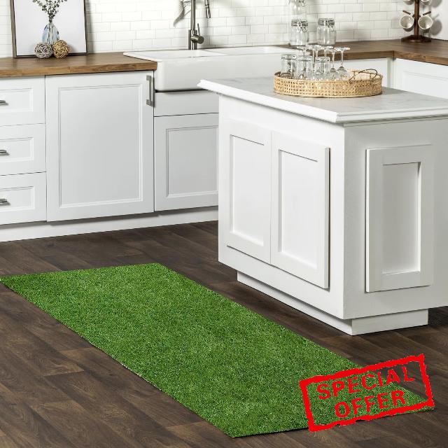 Artificial Grass Area Rug Turf Mat 2FT x 10FT Patio Fake Grass Rugs Synthetic Carpet for Balcony Garden Deck Dog Lawn