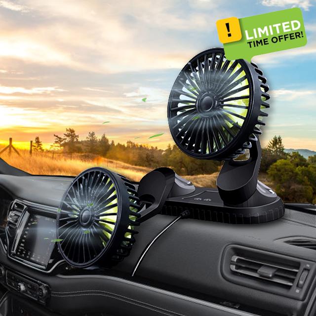 Ouffun Portable Car Fan Headrest 360 Degree Rotatable Backseat Car Fan