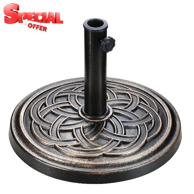 Simple Deluxe 17.72" 24.2 lbs Market Heavy Duty Umbrella Round Stand Base for Patio