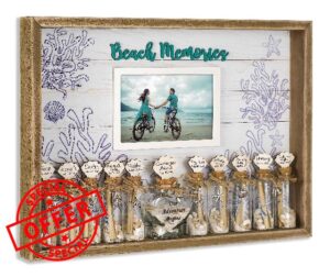 SAILINGSTORY Honeymoon Sand Jar Keepsake Display Shadow Box Coastal Beach Decor Message in a Bottle Sand Ceremony Kit for Wedding