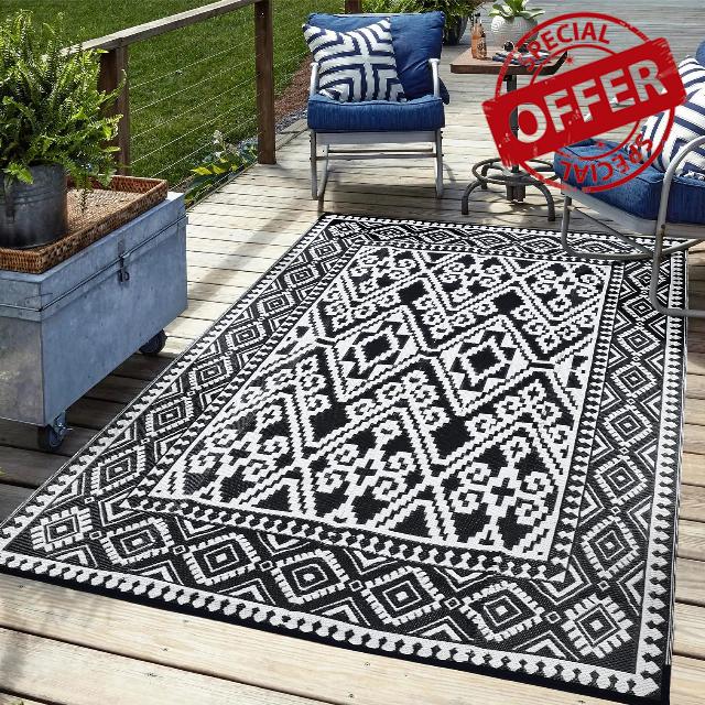 Rugcomf Outdoor Plastic Straw Rug