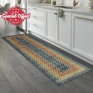 Maples Rugs Marion Braid Hallway Entryway Runner Non Skid Runner Rug [Made in USA]