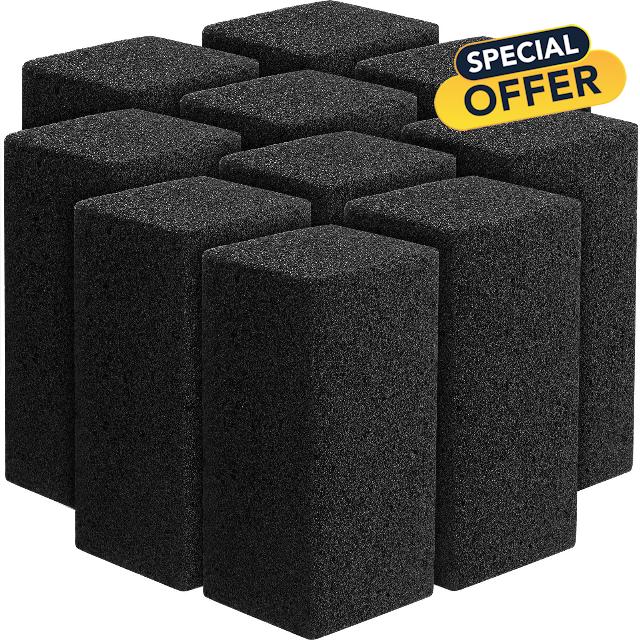 Frienda 30 Pack Grill Griddle Cleaning Brick Block Heavy Duty Grill Cleaning Brick Pumice Stone Brick Black Griddle Cleaner for Removing BBQ Stains Flat Tops and Griddles