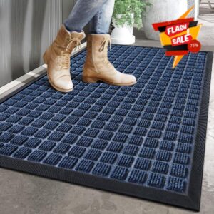 DEXI Door Mat Welcome Mats for Entryway Front Doormat for Entrance Heavy Duty Rubber Non Slip Low Profile for Patio