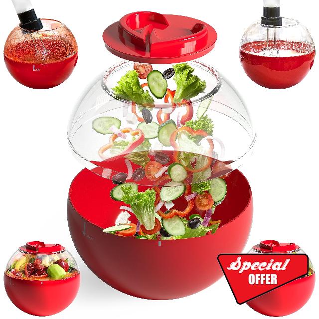 ANAMINA Large Mixing Bowl Set with Lid - Dishwasher Safe - Deep 6L Capacity - Never Splatter