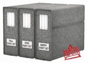 Furnhome Upgraded SheetCube Foldable Bed Sheet Set Organizer 3 Pack (Suitable for All Size)