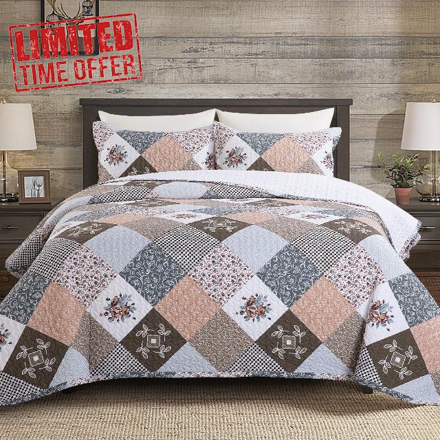 HOMBYS 128x120 Oversized King Bedspread Set