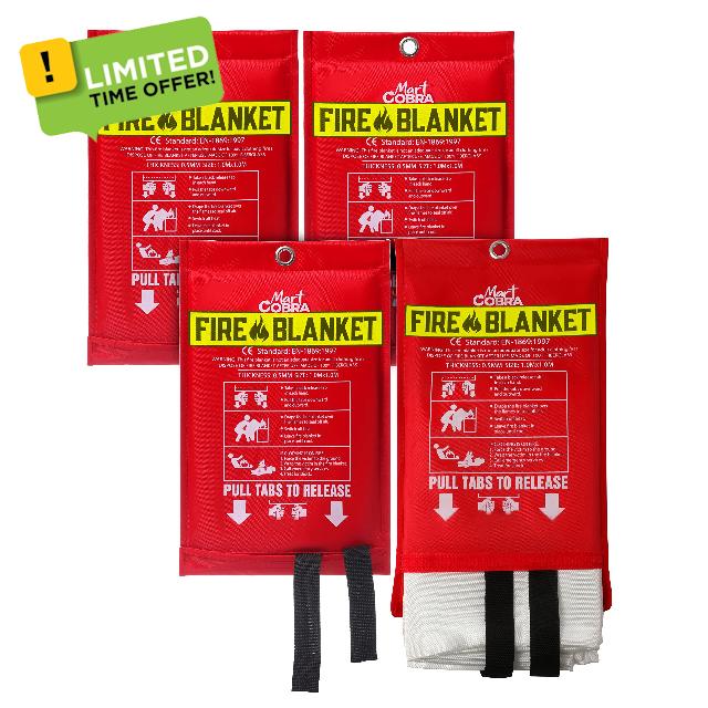 Emergency Fire Blanket for Home and Kitchen Fire Extinguishers for the House x4 Prepared Fire Blankets Emergency for Home Hero Fireproof Blanket Fire Retardant Blankets Grease Spray Emergency Blankets