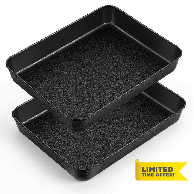 TeamFar 12.4'' x 9.75'' x 2'' Coated Lasagna Pan Set of 2