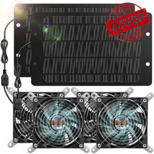 Gulfmew 2 Set Solar Powered Waterproof Fan Kit