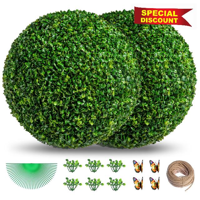 POZOY 2PCS Artificial Plant Topiary Ball