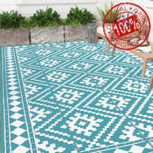 Ileading Outdoor Plastic Straw Rug 6x9Ft Waterproof Outdoor Rugs for Patios Reversible Portable Outdoor Area Rug Mat Large Floor Mat and Rug for Clearance