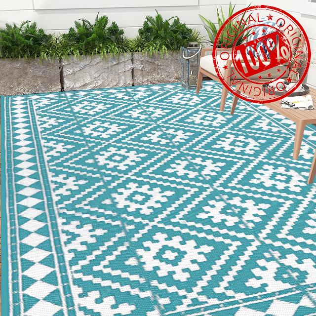 Ileading Outdoor Plastic Straw Rug 6x9Ft Waterproof Outdoor Rugs for Patios Reversible Portable Outdoor Area Rug Mat Large Floor Mat and Rug for Clearance