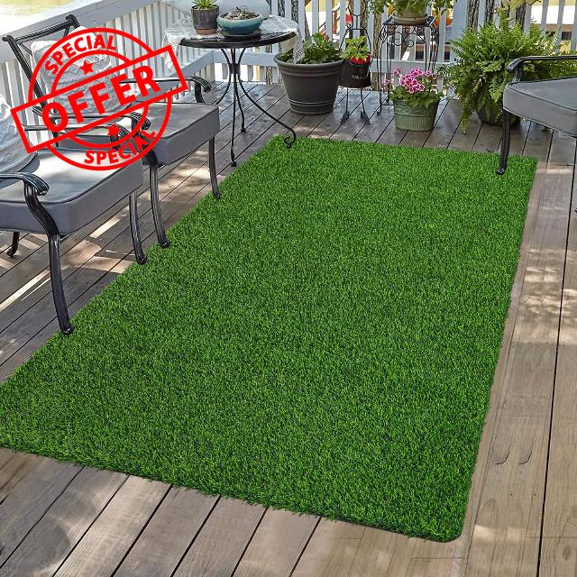 Bsmathom Artificial Grass Rug Indoor Outdoor Rug