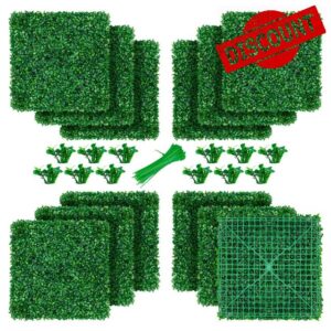 20"x 20" Boxwood Panels Decorative Fences Privacy Hedge Screen Greenery Wall Grass Panels for Outdoor