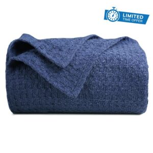 Bed Bath and Home 100% Cotton Luxury Waffle King Size Blanket - Lightweight