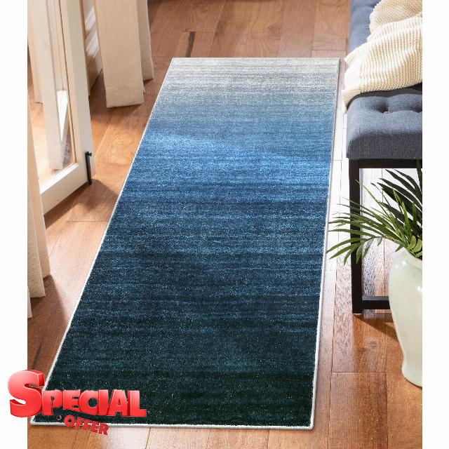 Lahome Modern Ombre Washable Runner Rug - 2x6 Rug Runners for Hallways 6 Feet Non Slip Colorful Gradient Kitchen Rug Runner Ultra-Thin Blue Runner Rug for Entryway Bathroom Bedroom Laundry