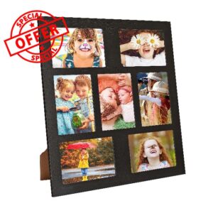 MONT PLEASANT Picture Frame Collage 5x7 Photos Display - 7 Openings Photo Collage Picture Frame Wall Decor for Tabletop Stand and Wall Mounting Frames for Wedding Anniversary