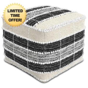 SIMPLIHOME Barley Square Pouf