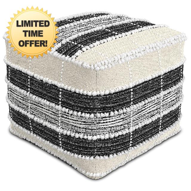 SIMPLIHOME Barley Square Pouf