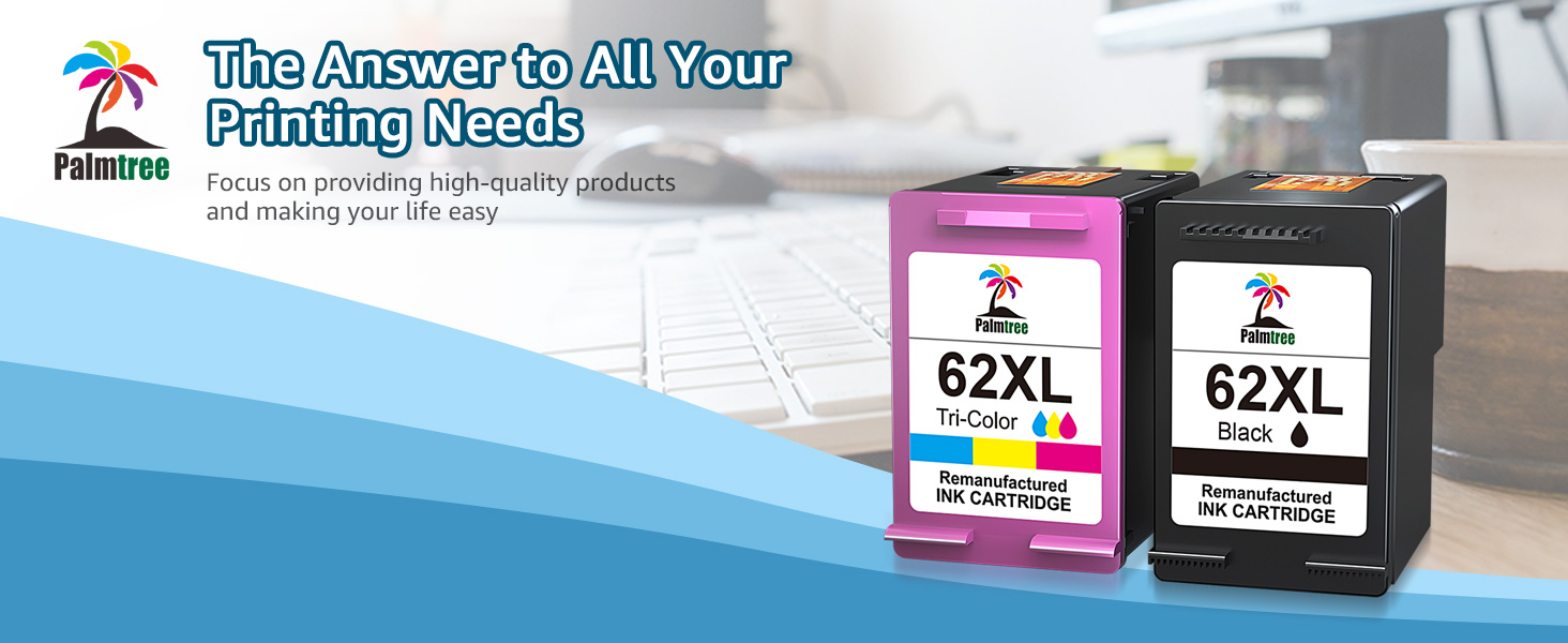 Remanufactured for HP 62 Ink Cartridges Twin Pack HP62 HP 62XL for HP ENVY 5540