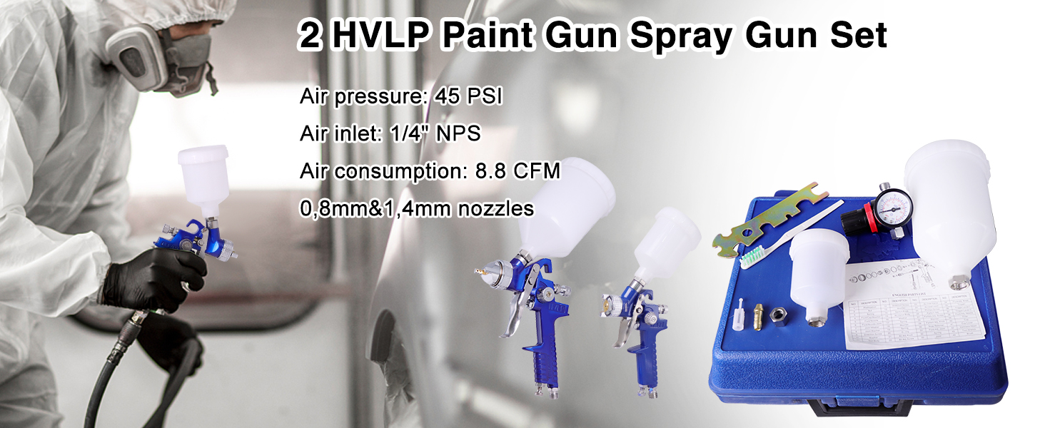 2 Set HVLP Paint Sprayer Set