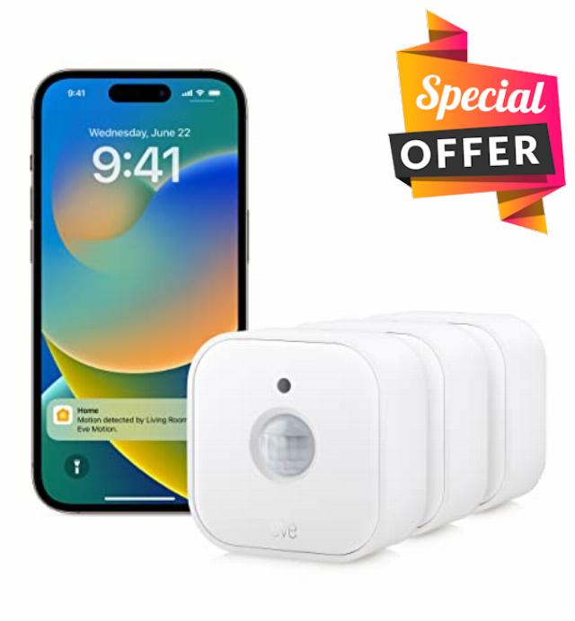 Eve Motion (Matter) 3-Pack - Smart Motion and Light Sensor