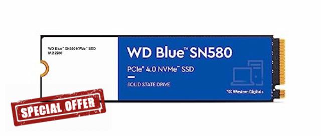 WD_BLUE SN580 1TB M.2 2280 PCIe Gen4 NVMe up to 4