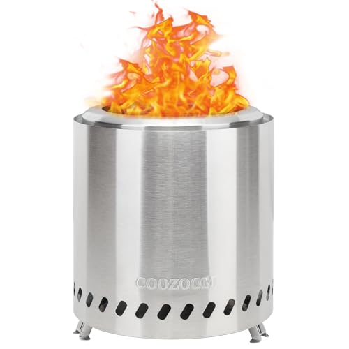 Low Smoke Burning Tabletop Firepit Fueled by Pellets or Wood