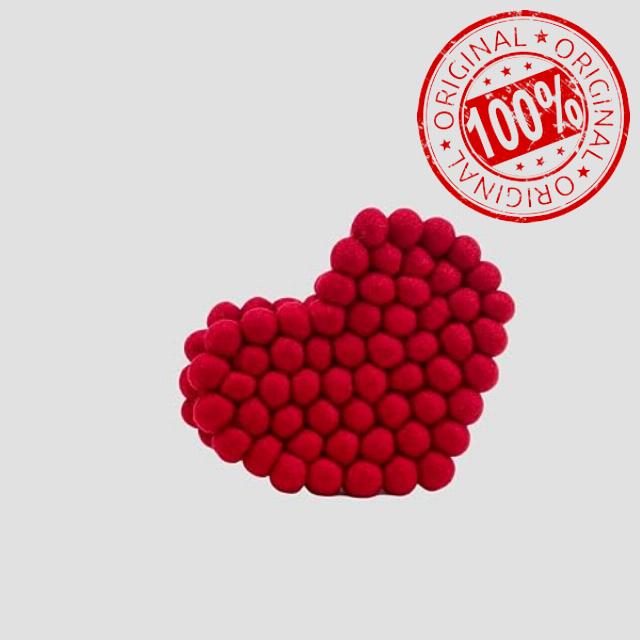 Lovely Red Heart-Shaped Felt Trivet: Protect Your Tables and Countertops with Style