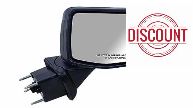Passenger Right Side Door Mirror Power and Heated Glass with BSM(Blind Spot Light) Textured primer and Chrome Back Cover Manual Folding for Chevrolet Silverado and GMC Sierra 1500 from 2019 to 2023