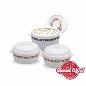 TABAKH 3-Piece Gift Set Karishma 5L + 8L + 10L Insulated Casserole Serving Bowl With Lid Food Warmer Cooler Hot Pot Storage Container Thermo Thermal Hotpot