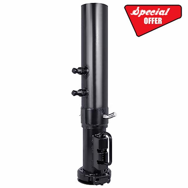 Gooseneck Trailer Coupler Round - 2-5/16" Ball Capcacity 30000lbs 8" Adjustment Black with Load Pin