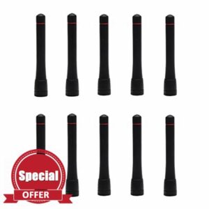 BVMAG UHF 400-470MHz Stubby Antenna for ICOM FA-SC73US IC-F21 F24 F43 F44 F4000 F4001 F4010 F4011 F4023 F4026 F4018 F4161 Walkie Talkie Two Way Radio 10Pack