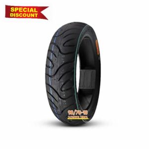 MZBZYU 90/70-10 Scooter Tire Pneumatic Tire | 90/70-10 Tire | Tubeless Black Tire for Scooter and Trolley Front and Rear | 33J 4 P.R.
